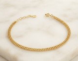 Cumpara ieftin Bratara Dubla din Argint Placat cu Aur Double Bead Chain Symphony
