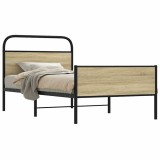 VidaXL Cadru pat fără saltea stejar sonoma 100x200 cm lemn prelucrat