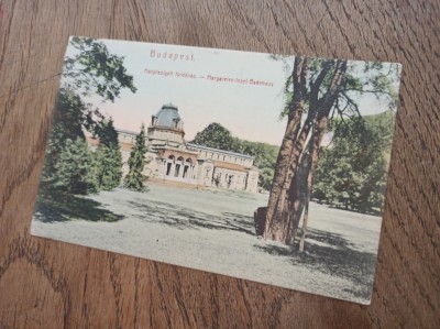 CARTE POSTALA RECLAMA 1910 - RECLAMA ANTISEPTIC &amp;#039;&amp;#039; CALOMEL&amp;#039;&amp;#039; *** BUDAPESTA, BAILE foto