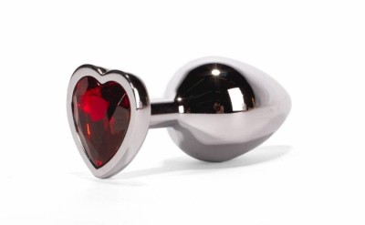 Dop Anal Cu Bijuterie Secret Shade Metal L, Argintiu + Rosu, 9.5 cm foto