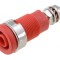 Conector banană 4mm soclu 32A 1kV roşu nichelat pe panou