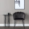 Venture Home Scaun de sufragerie &bdquo;Limhamn&rdquo;, negru și gri, catifea