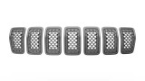 Grila radiator Jeep Cherokee, 09.2018-, montare fata, cu rame gri; negru, RapidAuto