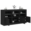 VidaXL Servantă cu lumini LED, negru, 123x37x67 cm