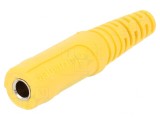 Soclu banană galben 4mm 32A 33VAC 70VDC pe cablu