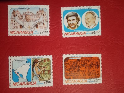 NICARAGUA, VIZITĂ PAPA - SERIE COMPLETĂ ȘTAMPILATĂ foto