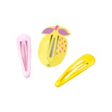 Set 3 agrafe pentru par Crisalida,clic clac, 5 cm, Fructe