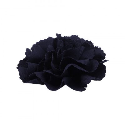 Floare textila pentru cusut sau lipit pe haine, diametru 10 cm, Bleumarin foto