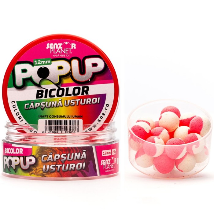 Pop Up Bicolor Senzor Planet Capsuna &amp; Usturoi, 12mm, 25g