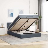 Cumpara ieftin Cadru de pat otoman cu saltea Gri &icirc;nchis 140x190cm catifea