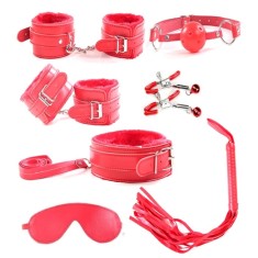 Set BDSM 7 Piese Obey Me!, Rosu, Guilty Toys