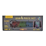 Set Gaming 4 Piese RGB Tastatura Mouse Casti si Mouse Pad AS 1088 2F018 XXM