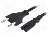 Cablu alimentare AC, 1.5m, 2 fire, culoare negru, CEE 7/16 (C) mufa, IEC C7 mama, Goobay - 50084