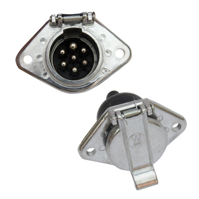 Priza remorca auto BestAutoVest 24V, 7 pini metal, tip Euro, 1 buc AutoDrive ProParts