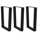 VidaXL Picioare de masă &icirc;n formă de V, 3 buc., negru, 70x (72-73,3) cm, oțel