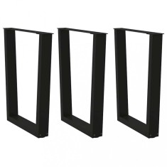vidaXL Picioare de masă &icirc;n formă de V, 3 buc., negru, 70x (72-73,3) cm, oțel