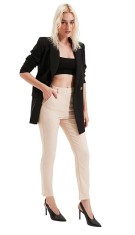 Pantaloni lungi pentru femei Trendyol Stone Cigarette, bej, 40 - OUTLET