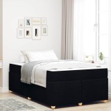 VidaXL Cadru de pat cu saltea cu saltea Negru 120 x 200 cm țesătură