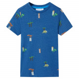 Tricou pentru copii, albastru &icirc;nchis melanj, 116 GartenMobel Dekor, vidaXL