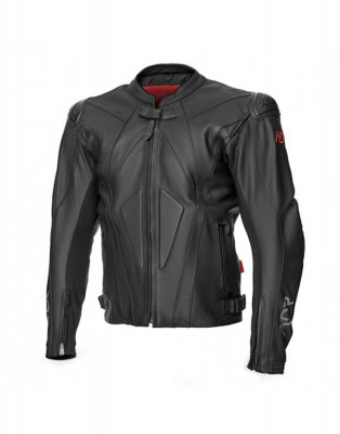 Geaca Moto Piele Adrenaline Symetric, Negru, Marime 2XL foto