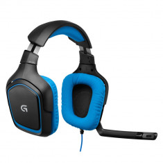 Casti gaming Logitech G430, Negru/Albastru foto