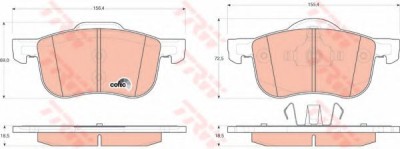 Set placute frana,frana disc VOLVO V70 II (SW) (2000 - 2007) TRW GDB1388 foto