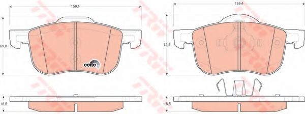 Set placute frana,frana disc VOLVO V70 II (SW) (2000 - 2007) TRW GDB1388