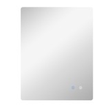 kleankin Oglindă de Baie cu Lumină LED, 3 Culori, &Icirc;ntrerupătoare Touch și Luminozitate Reglabilă, 70x50x3 cm, Transparent | Aosom Romania