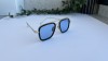 Ochelari de soare Dita Flight - Rama aurie Lentile albastre, Rectangulara, Unisex, Protectie UV 100%