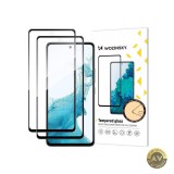 Folie de protectie Ecran WZK pentru Samsung Galaxy A53 5G A536 Sticla securizata Full Glue Set 2 bucati Neagra