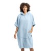 Poncho Baie Unisex Homelevel S-M Albastru Bumbac Organic Halat Plaja cu Gluga si Buzunar