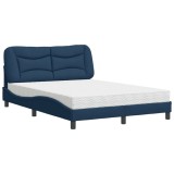Cumpara ieftin Pat cu saltea, Hvar, albastru, 140x200 cm, textil