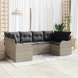 VidaXL Set de canapele pentru grădină 6 pcs Gri deschis Rattan poli