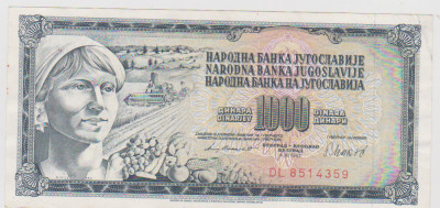 BANCNOTA 1000 DINARI 4 XI 1981 JUGOSLAVIA /UNC foto