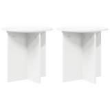 vidaXL Suport pentru plante 2 pcs Alb &Oslash;40 x 40 cm Lemn prelucrat 899726