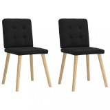 VidaXL Scaune de bucătărie, 2 buc. negru, textil