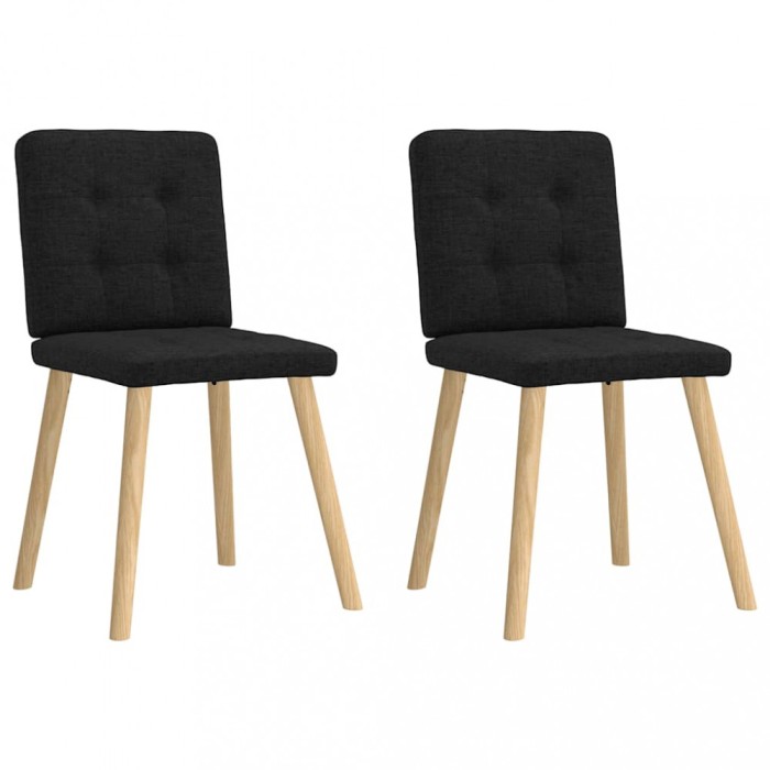 vidaXL Scaune de bucătărie, 2 buc. negru, textil