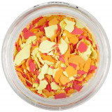 Fulgi de confetti cu o formă nedefinită - galben, portocaliu, roşu