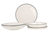 Rinart Set de vesela - Green Edge - 24 bucăți - 6 persoane - Porţelan