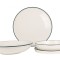 Rinart Set de vesela - Green Edge - 24 bucăți - 6 persoane - Porţelan