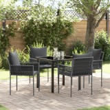 VidaXL Set de 3 Negru, Gri &Icirc;nchis Rattan PE Standard Robust
