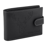 Portofel barbati piele naturala personalizat cu Cerb, Compatibil cu Buletin, Carduri, Bancnote, Protectie RFID