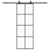 Cumpara ieftin Usa glisanta cu set de feronerie neagra 76x205 cm Sticla ESG