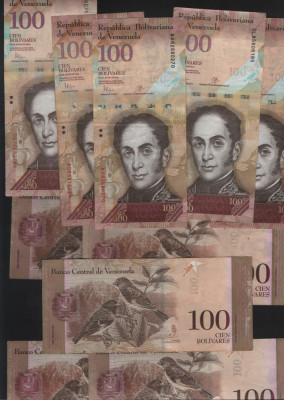 Venezuela 100 bolivari bolivares 2009/12/13/14/15 VF-XF pret pe bucata foto