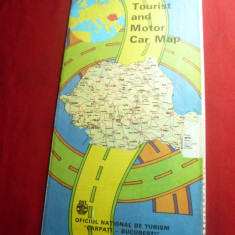 Harta Automobilistica ,Turistica a Romaniei ,dim.=92x64cm