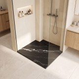 Cada de duș Bazalt CARRARA BLACK 90x90