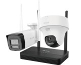 Kit supraveghere video IP wireless Hikvision HiLook IKS-2044BTH-PH W, 2 camere 4MP, NVS, IR 30m, audio bidirectional, microSD