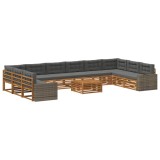 vidaXL Seturi de canapele cu pernă 11 pcs Lemn Solid de Acacia 3383940