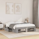 VidaXL Cadru de pat, gri sonoma, 120x190 cm, lemn prelucrat 3295518