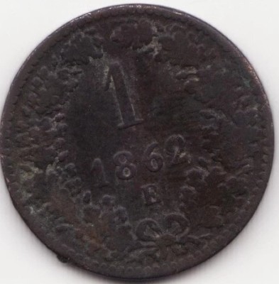 Moneda Austria - 1 Kreuzer 1862 - E - Alba Iulia - Monetarie rara foto